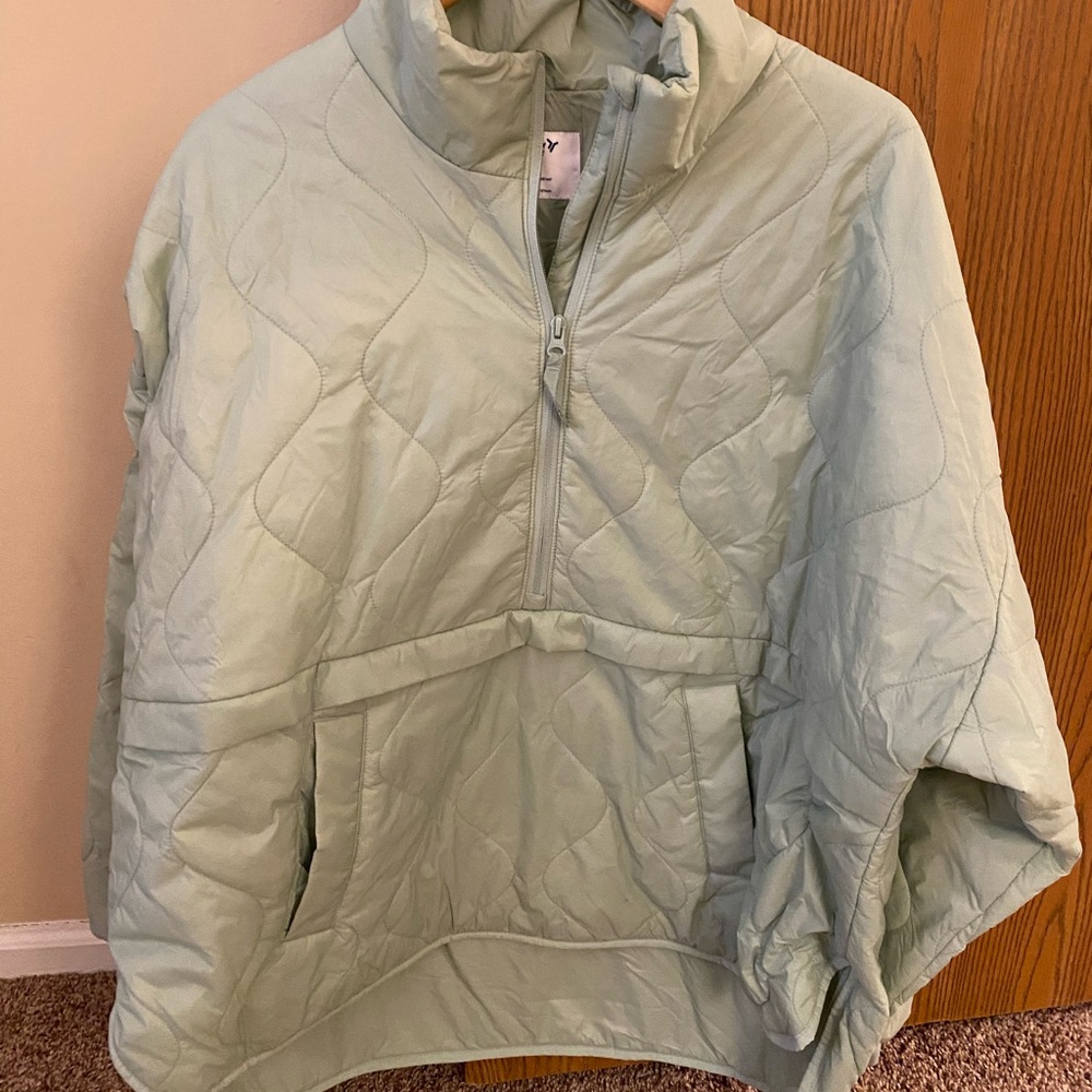 Seafoam green quilted quarter zip
